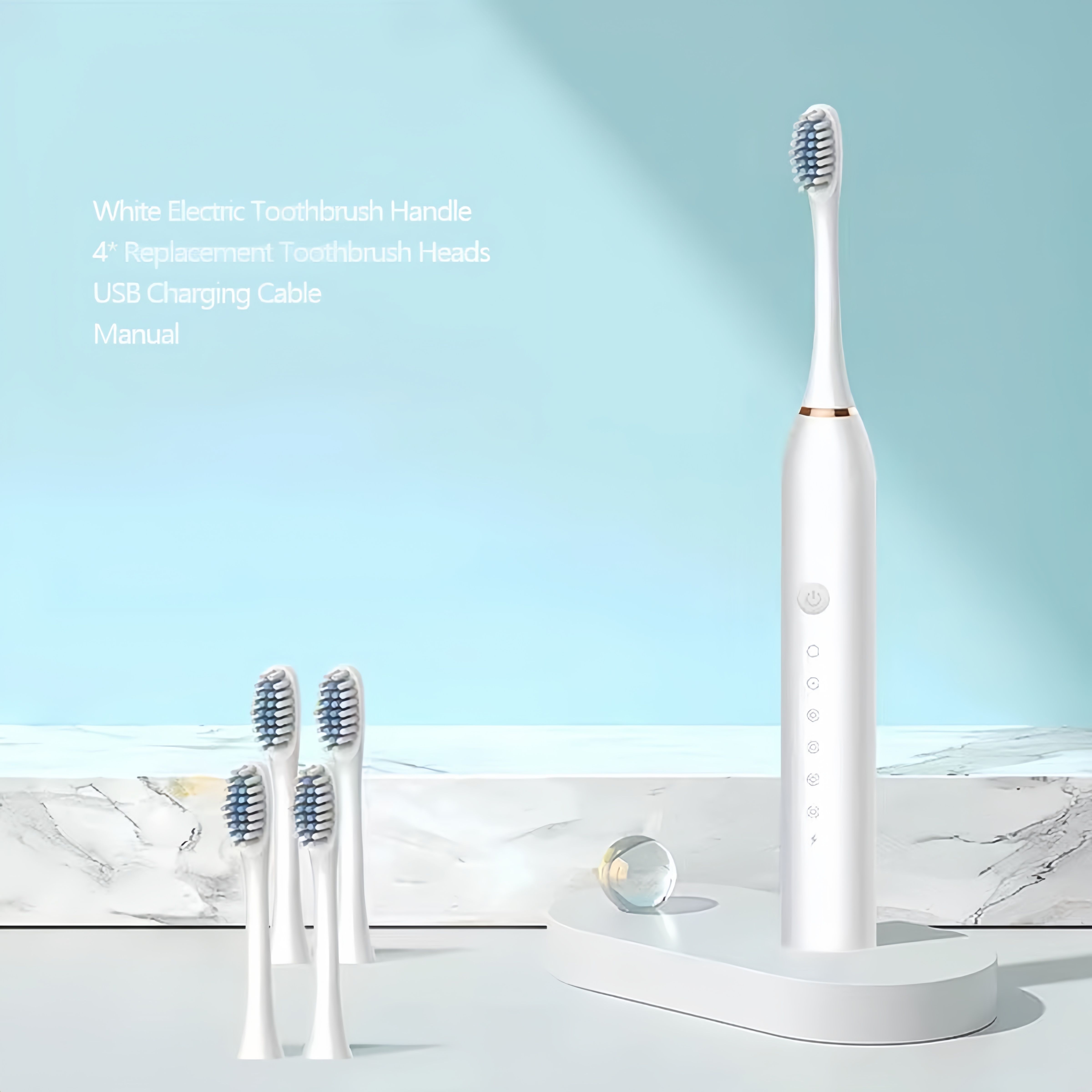 【Promotion】Sonic Electric Toothbrush, Rechargeable Power Toothbrush, 2 Minutes Smart Timer, with 4 Brush Heads 6 Cleaning Modes IPX7 Waterproof Cleaning Toothbrushes for Adults