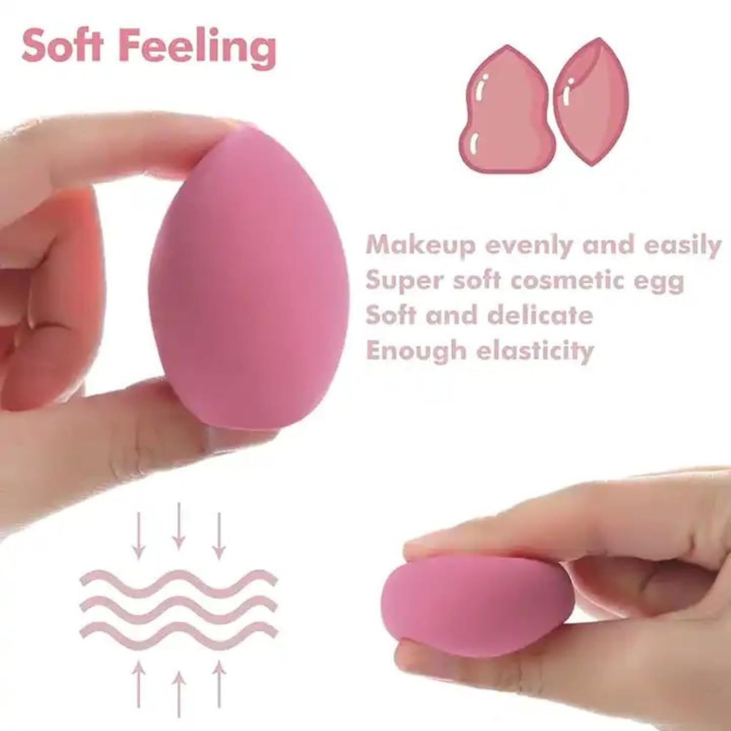 【Clearance Sale】4 Pcs Oval Synthetic Makeup Sponges Blender Set - Pink Beauty Sponge Foundation Blending Blender - Latex-Free, Dry/Wet Use - Cosmetic Makeup Accessories