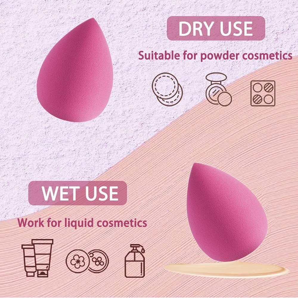 【Clearance Sale】4 Pcs Oval Synthetic Makeup Sponges Blender Set - Pink Beauty Sponge Foundation Blending Blender - Latex-Free, Dry/Wet Use - Cosmetic Makeup Accessories
