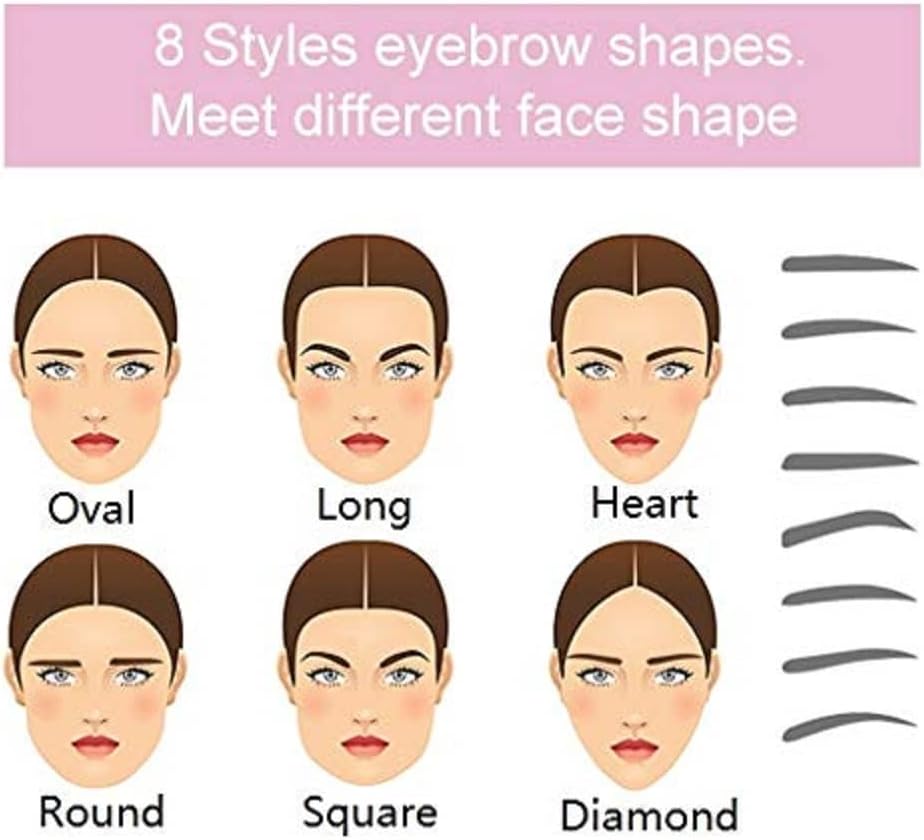 【Clearance Sale】Eyebrow Stencils, Eyebrow Template, Eyebrow Shaping Kit,8 Styles Reusable Eyebrow Stencil with Handle and Strap, Washable