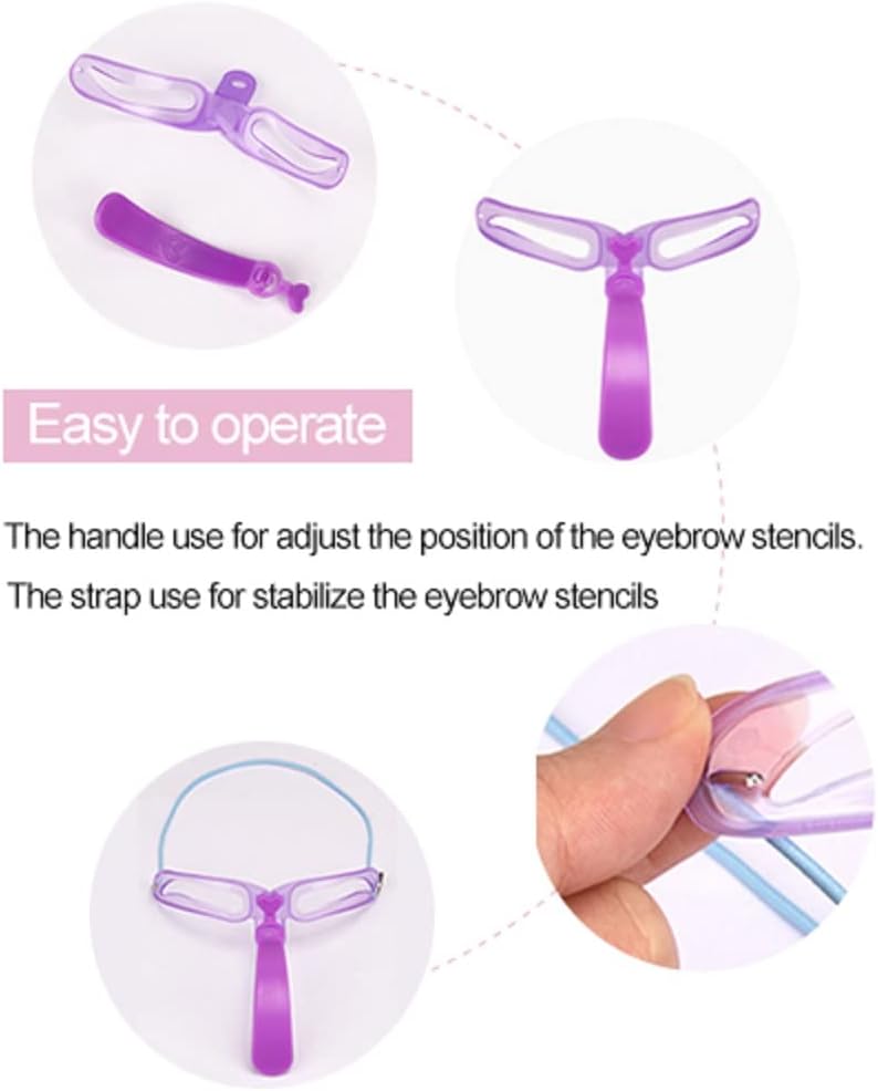 【Clearance Sale】Eyebrow Stencils, Eyebrow Template, Eyebrow Shaping Kit,8 Styles Reusable Eyebrow Stencil with Handle and Strap, Washable