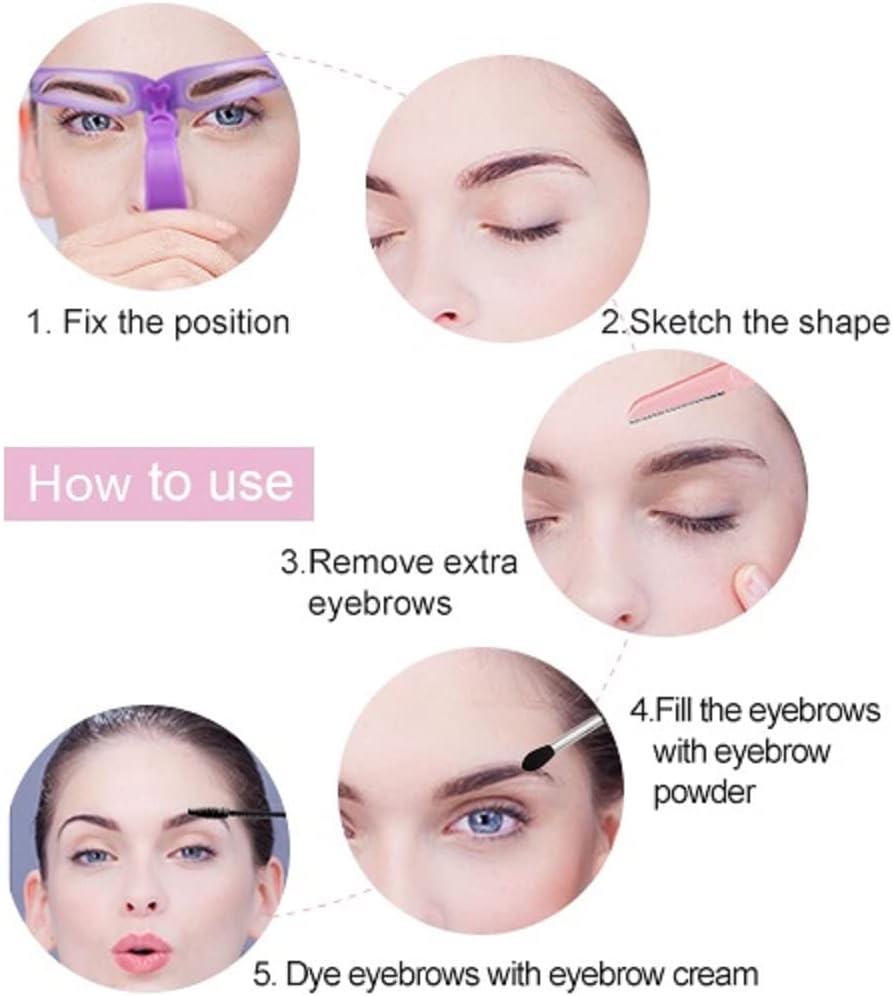 【Clearance Sale】Eyebrow Stencils, Eyebrow Template, Eyebrow Shaping Kit,8 Styles Reusable Eyebrow Stencil with Handle and Strap, Washable