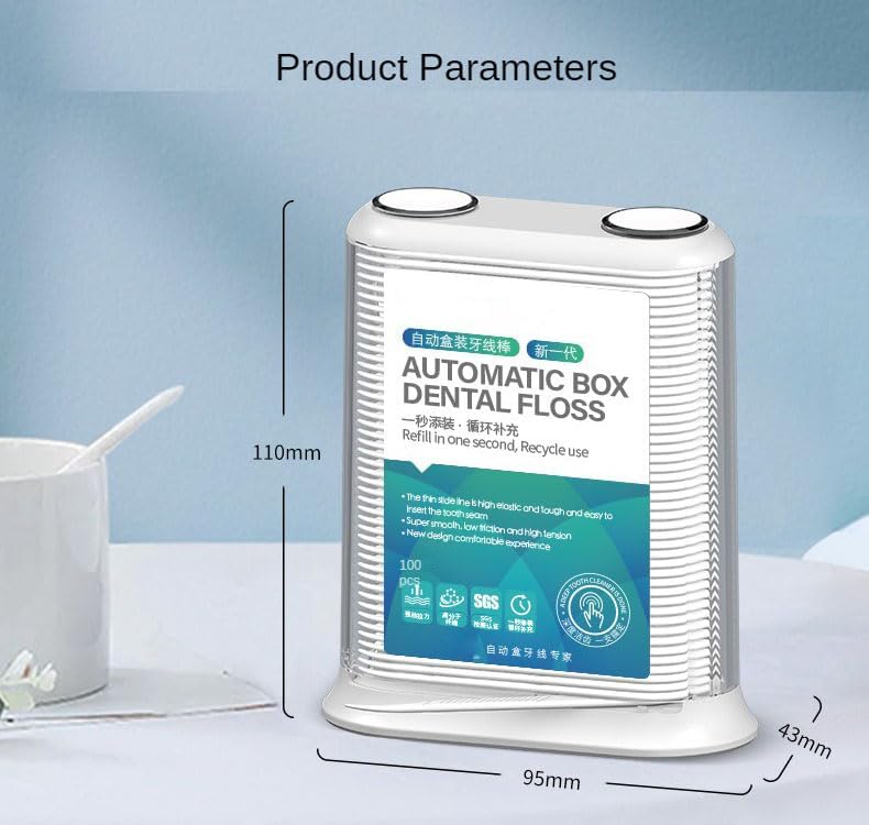 【Clearance Sale】Dental Floss Dispenser, 100Pcs Floss Pick Holder Automatic Floss Pick Boxes Reusable Flosser Organiser Case Clean Flossers Toothpicks Replacement Teeth Cleaning(100 pcs in Bag or Box)