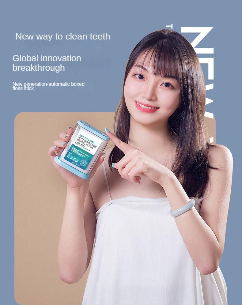 【Clearance Sale】Dental Floss Dispenser, 100Pcs Floss Pick Holder Automatic Floss Pick Boxes Reusable Flosser Organiser Case Clean Flossers Toothpicks Replacement Teeth Cleaning(100 pcs in Bag or Box)