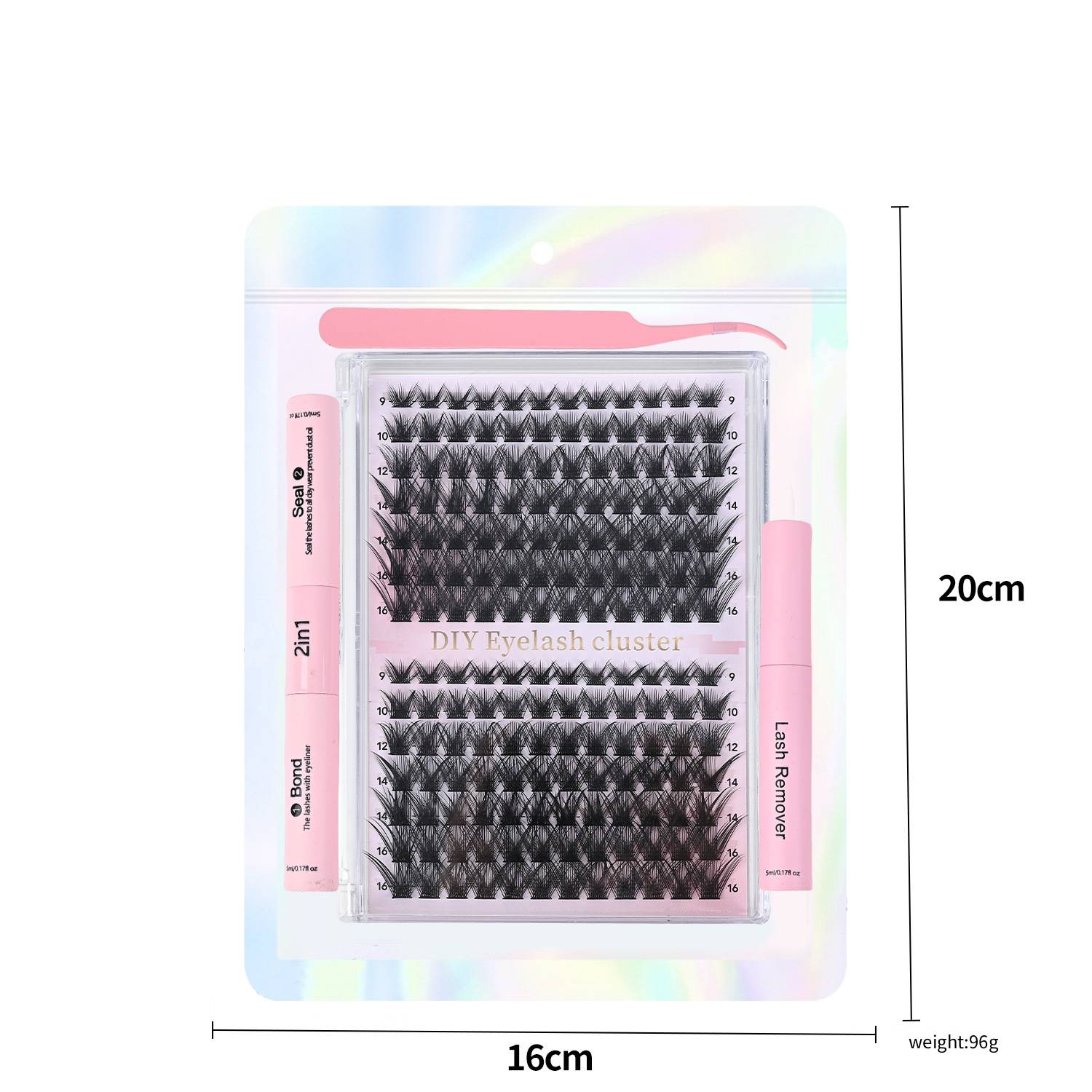 Cluster Lashes 168 pcs Wispy Lash Clusters D Natural Eyelashes Extensions 9-16mm Mix 30D+40D Individual Lashes with Lash Glue,Remover and Seal Tweezers Thin Band Eyelashes Cluster for DIY Lash Extensi