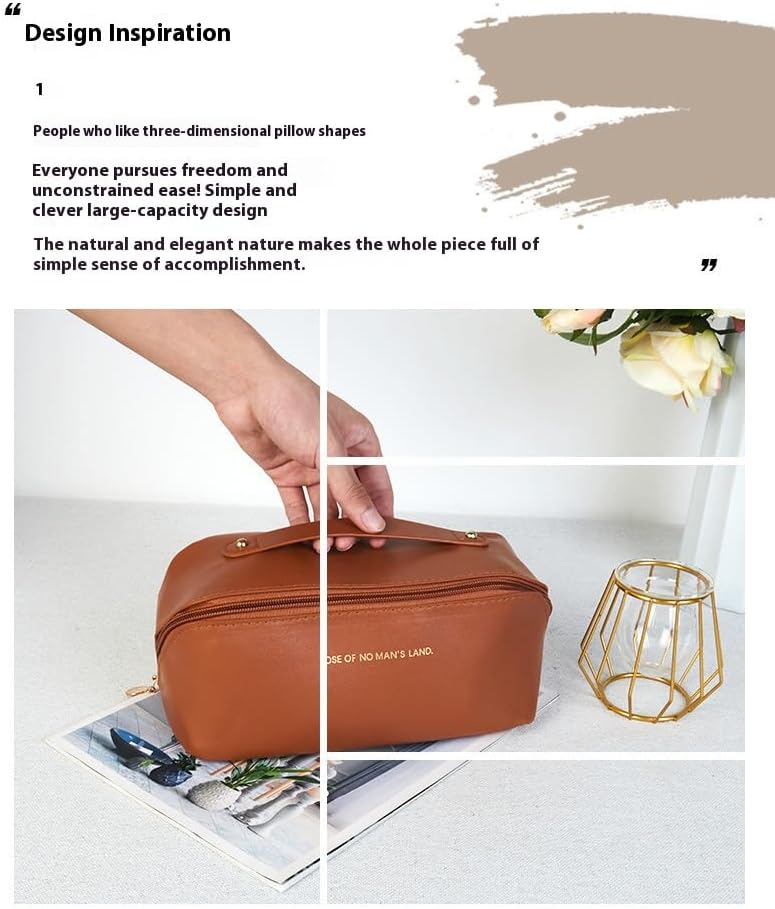 【Clearance Sale】Travel Makeup Bag,Large Capacity Cosmetic Bags For Women,Waterproof Portable Pouch Open Flat Toiletry Bag Make Up Organizer With Divider And Handle