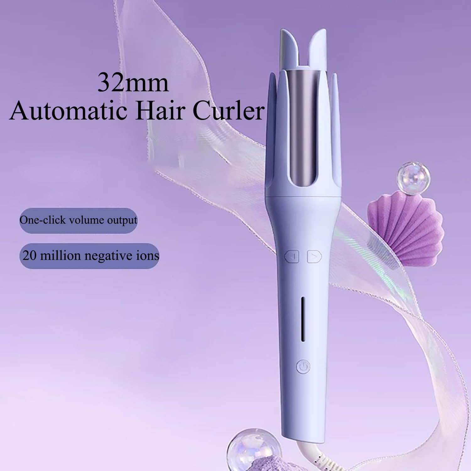 【Clearance Sale】28mm Rotating Curling Iron for Effortless Waves and Beach Curls, Auto Hair Curler with  3 Temperature, Fast Heating for Hair Styling