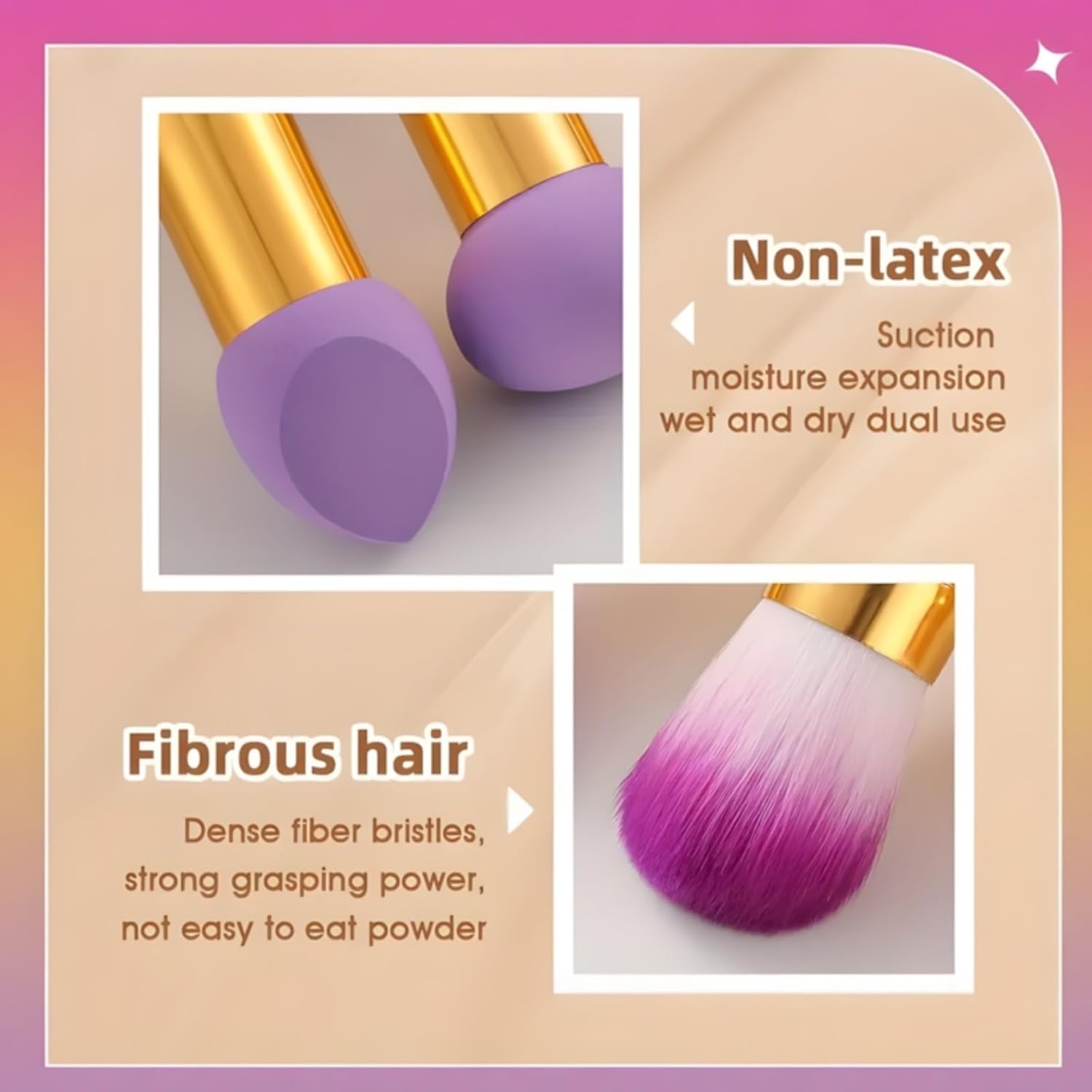 【Clearance Sale】3 Pcs Foundation Sponge Powder Puff, Double Ended Makeup Sponge Brush Two in One Multi Function Foundation Sponge Brush,with Handles, Dry-Wet Separation, with 3 Sponge Shapes