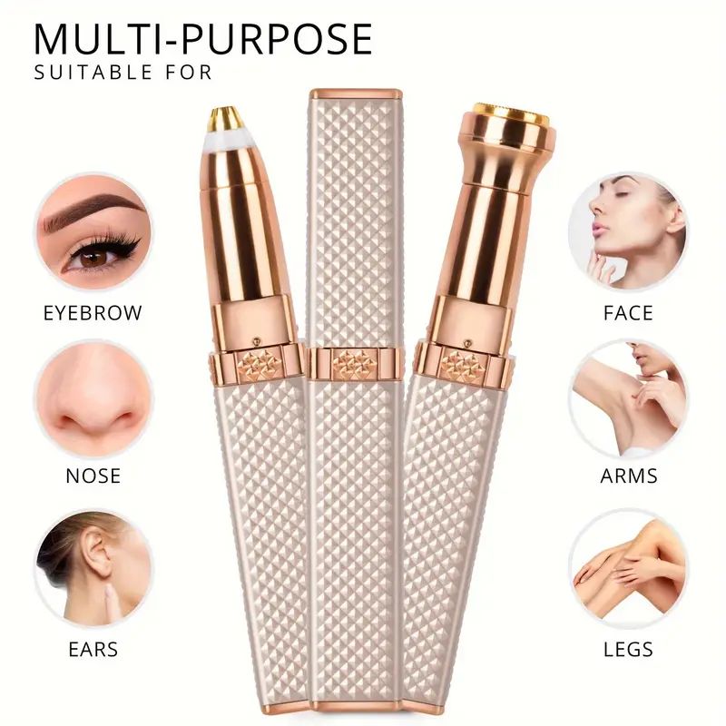 【Clearance Sale】Lipstick Shaped Hair Remover, Facial Hair Removal For Women, 2-in-1 Eyebrow Epilator Trimmer, Electric Hair Removal Device