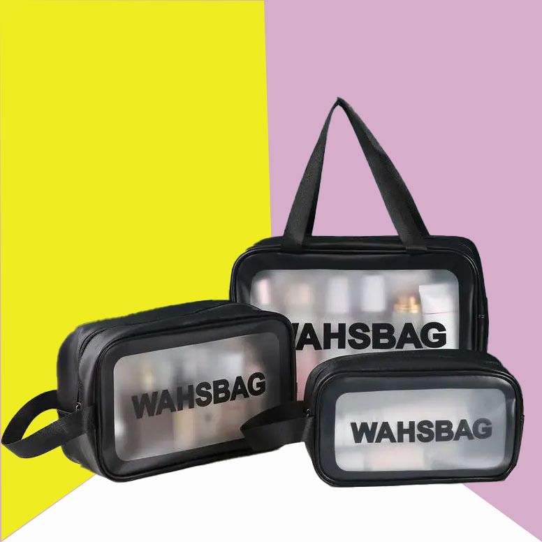 【Clearance Sale】[3pcs Travel Toiletry Bags] 3pcs Portable Translucent Travel Toiletry Bags | Upgrade Pack with Handle, Large Capacity, Frosted Storage for Women, 3 Different Size Make up Bags
