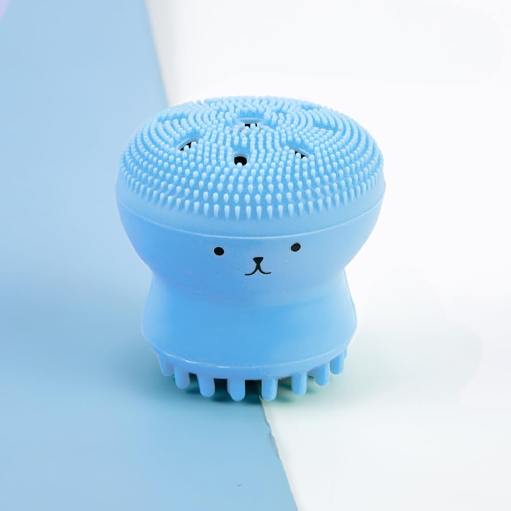【Clearance Sale】Facial Cleansing Brush Silicone Handheld Face Brush and Massager Cute Small Octopus Face Scrubber for Deep Cleaning Gentle Exfoliating Skin Massage