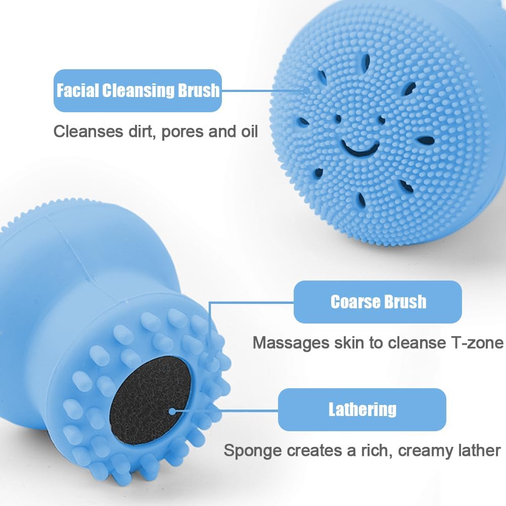 【Clearance Sale】Facial Cleansing Brush Silicone Handheld Face Brush and Massager Cute Small Octopus Face Scrubber for Deep Cleaning Gentle Exfoliating Skin Massage