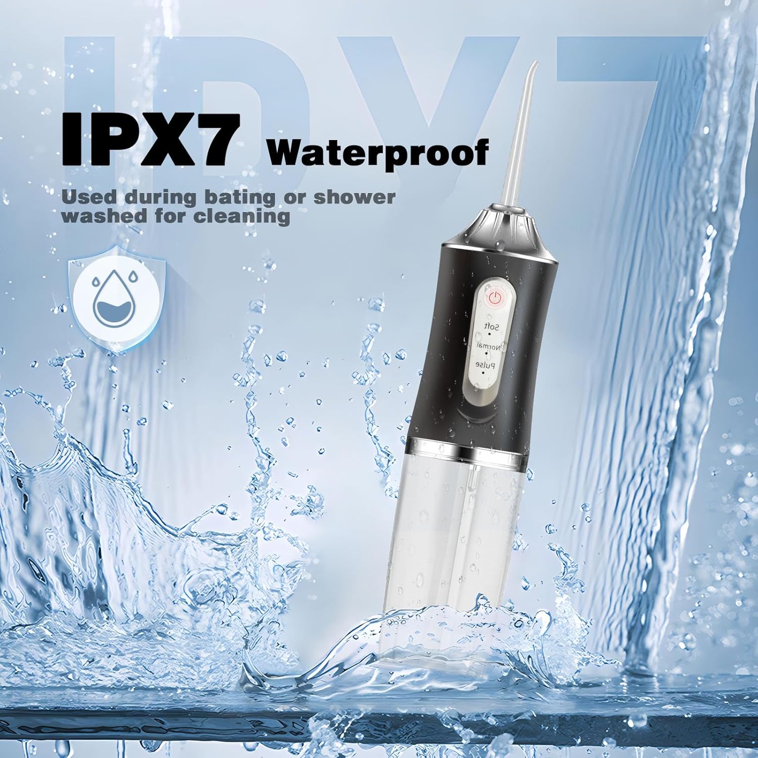 Electric Water Flosser Cordless for Teeth 3 Modes 4 Jet Tips Cleaning and Flossing Water Dental Portable Floss Irrigator Oral Water Flossed Rechargeable Tonsil Stone Travel Adults