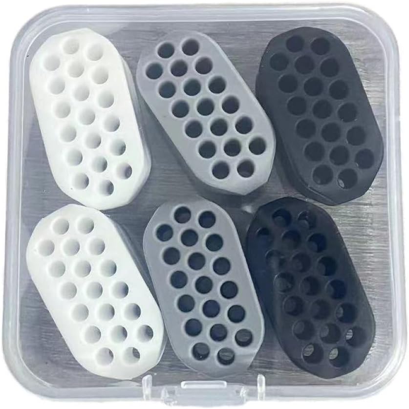 6pcs Silicone Jaw Trainers for Adults - 3 Resistance Levels, Non-Electric Jawline Exerciser in Clear, Light Gray & Black - Enhances Facial Toning & Strengthening, Jaw Exerciser