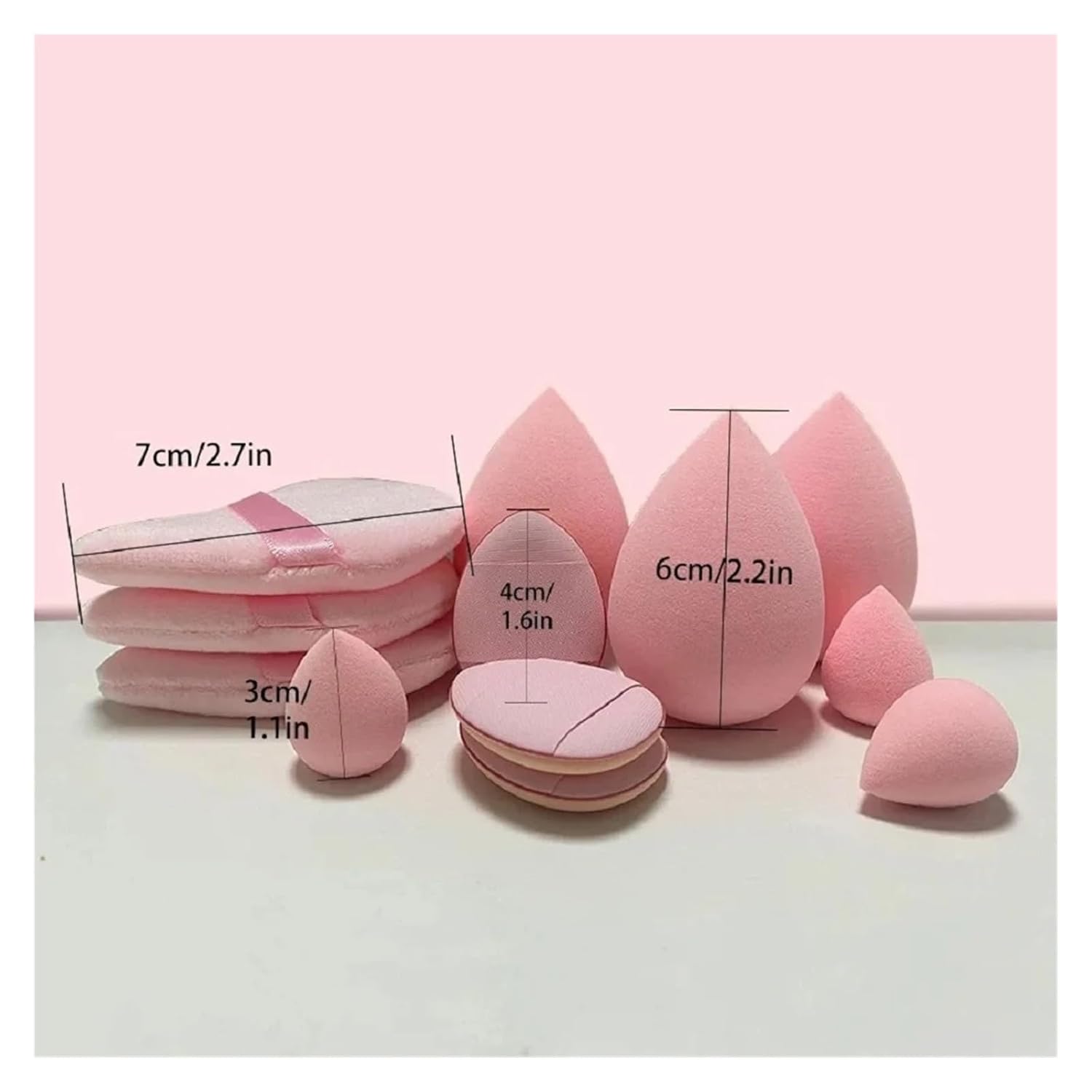 【Clearance Sale】Beauty Blender 12-piece Universal Cosmetic Sponge Set, Professional Makeup Sponge Set, Makeup Sponge & Triangle Puff Set for All Skin Kinds, Beauty Sponge Blender