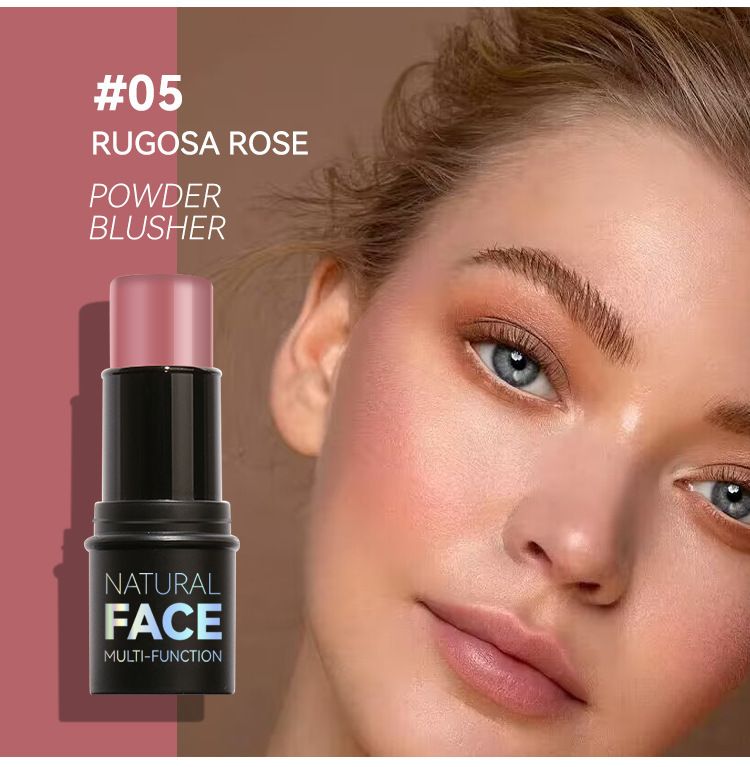 Cream Blush Contour Highlighter Stick for Cheeks Eyes Lips Lightweight Dewy Finish Blush Stick Waterproof Long Lasting Contour Stick Trio Wand Face Makeup Set for Girls and Women