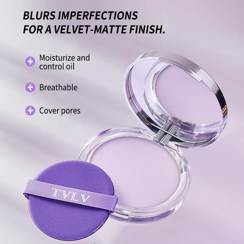 【Clearance Sale】Matte Foundation Powder, Jelly Setting Powder with Mini Puff, Powder-free Oil Control Face Pressed Powder Creates Long-Lasting Silky Blurring Waterproof Makeup
