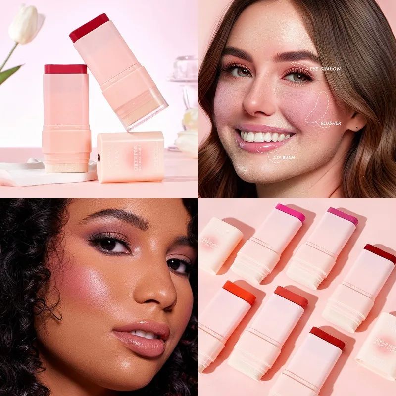 【Clearance Sale】Multi Functional Blush Stick Waterproof Long Lasting Easy Color Delicate Moisturing Pink Blush In Bar Matte Cosmetics Stick