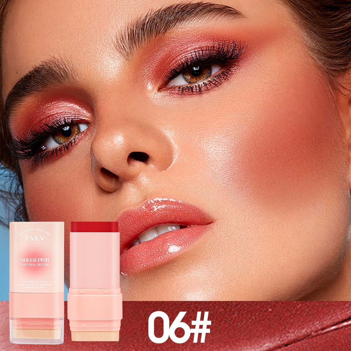 【Clearance Sale】Multi Functional Blush Stick Waterproof Long Lasting Easy Color Delicate Moisturing Pink Blush In Bar Matte Cosmetics Stick