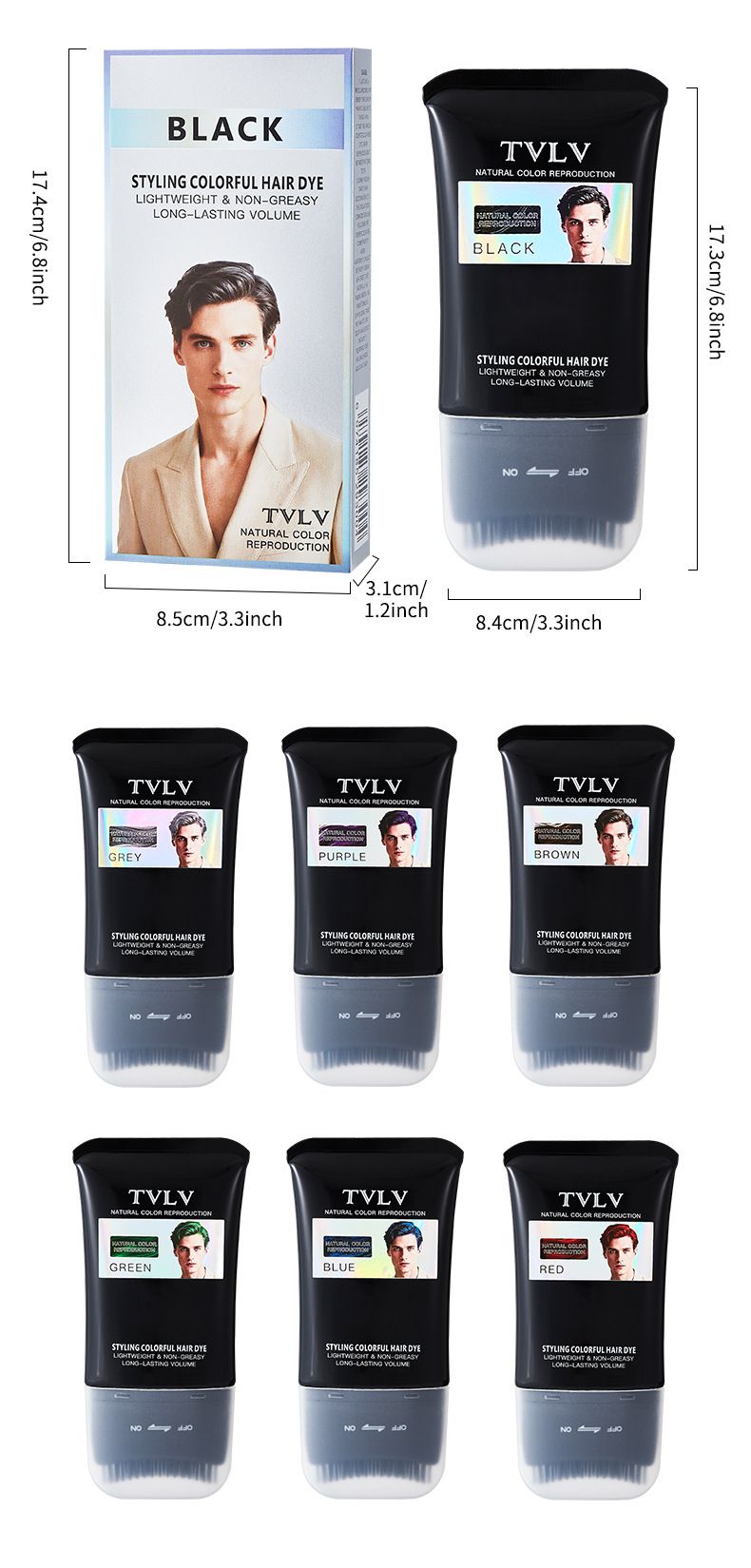 【Clearance Sale】Hair Coloring Comb, 120g Safe Hair Coloring Root Touch-Up, Waterproof Practical Hair Coloring Applicator Comb Covers Gray Hair, Gray Hair Coloring Brush Combs