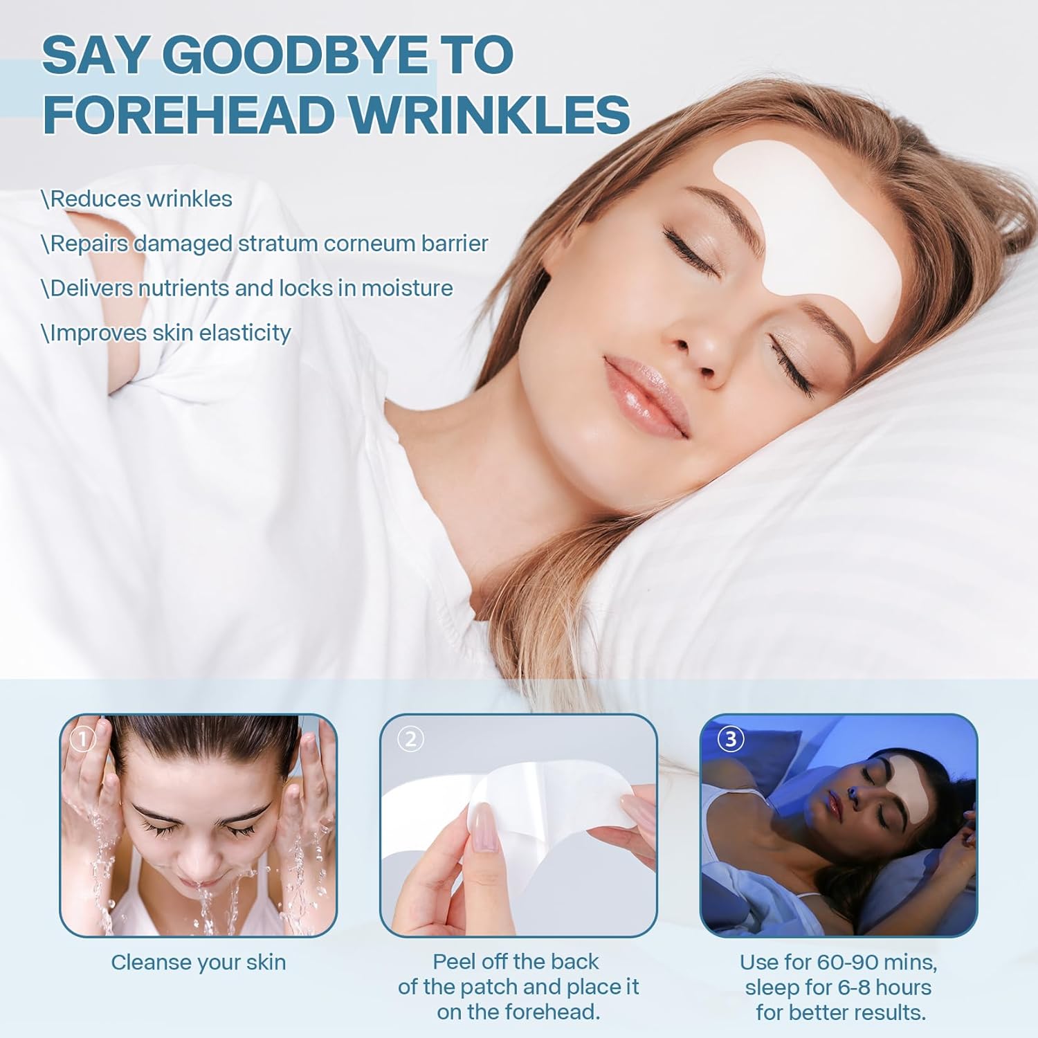 【Clearance Sale】10Pcs Forehead Wrinkle Patches, Anti-Wrinkle Facial Patches, Wrinkles Treatment Patches, Girls Women for Face Overnight to Smoothing Fine Frown Lines