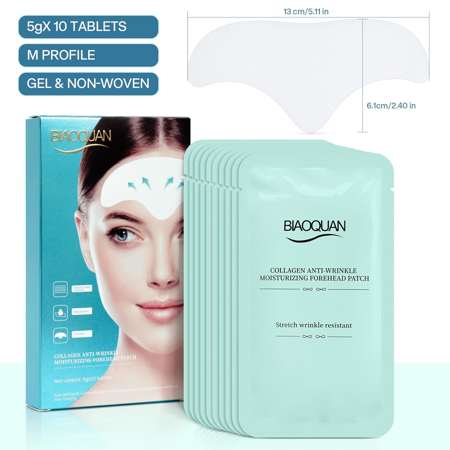 【Clearance Sale】10Pcs Forehead Wrinkle Patches, Anti-Wrinkle Facial Patches, Wrinkles Treatment Patches, Girls Women for Face Overnight to Smoothing Fine Frown Lines