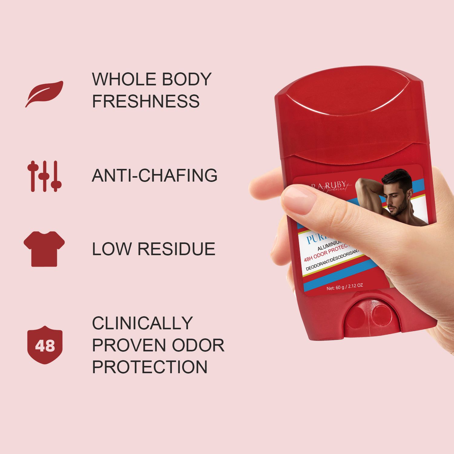 【Clearance Sale】48H Natural Antibacterial Zero Waste Men Whole Body Men's Wholesale Deodorant Stick Custom Organic Deodorant Antiperspirant