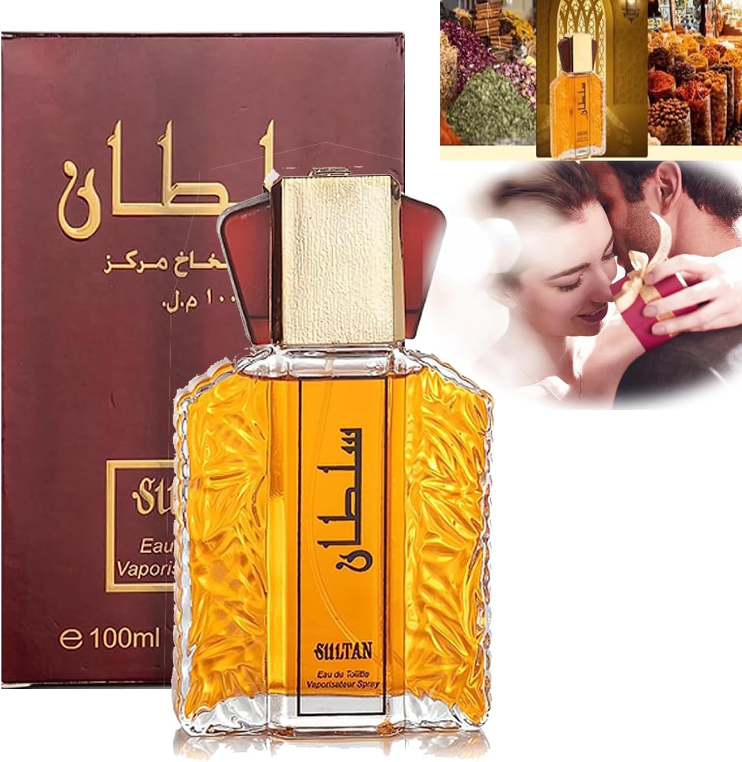 100ML Dubai Men's Perfume - Elegant Long Lasting Scent, Dubai Sultan Gold Fragrances Fragrances Oil, Unique Halal Toilette Perfumes, Arabian Retro Perfumes for Men More Attractive