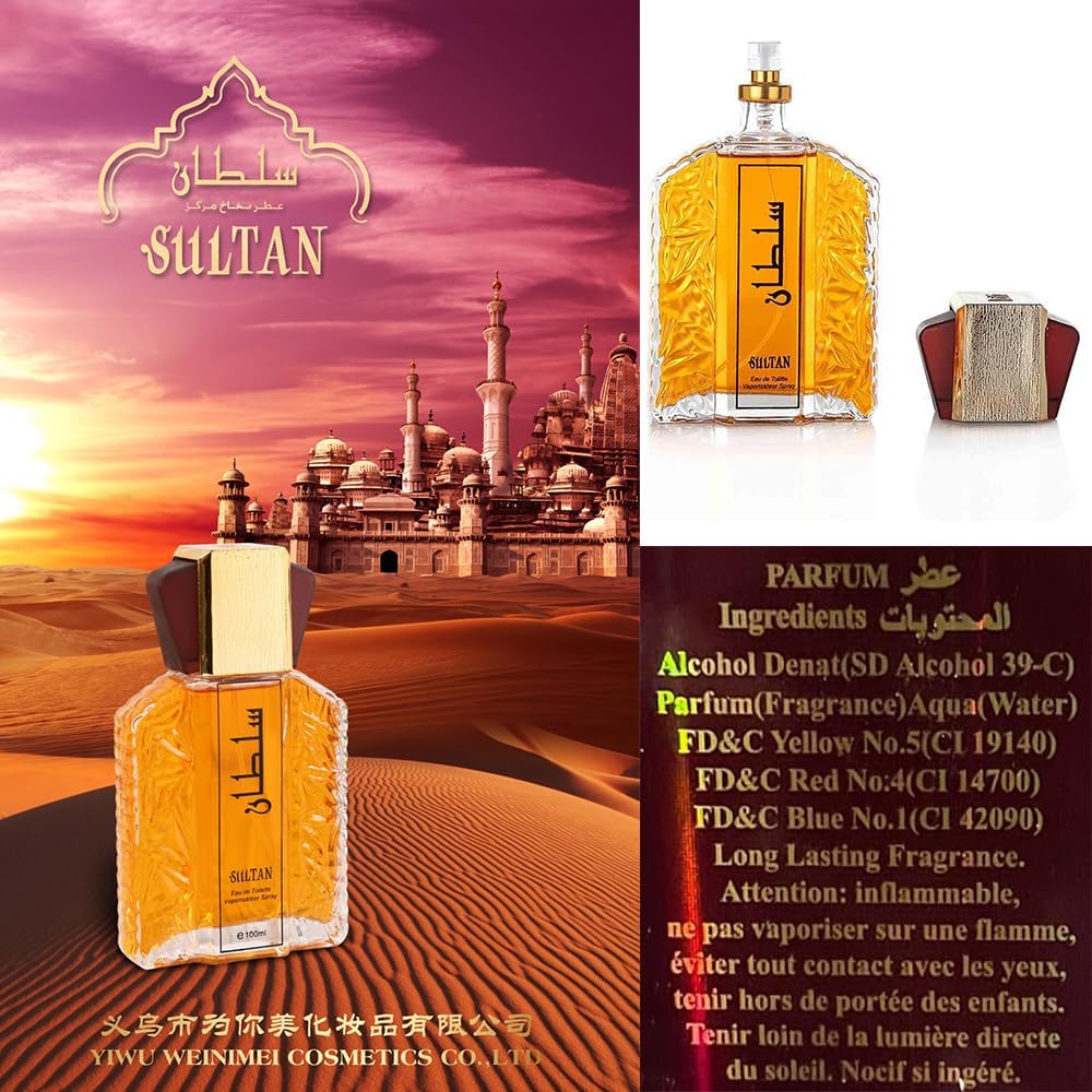 100ML Dubai Men's Perfume - Elegant Long Lasting Scent, Dubai Sultan Gold Fragrances Fragrances Oil, Unique Halal Toilette Perfumes, Arabian Retro Perfumes for Men More Attractive