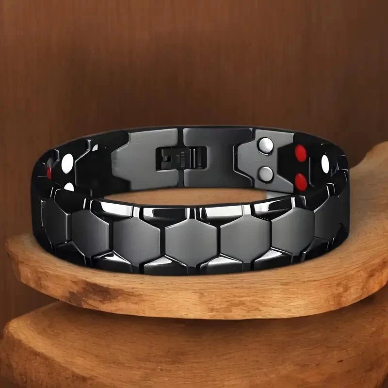 【Clearance Sale】A Stylish Bracelet Made of Magnetic Titanium Alloy for Men, Featuring Waterproof And Durable Black Retro Sports Design, Perfect for Everyday Use And Special Events, a Trendy Accessory