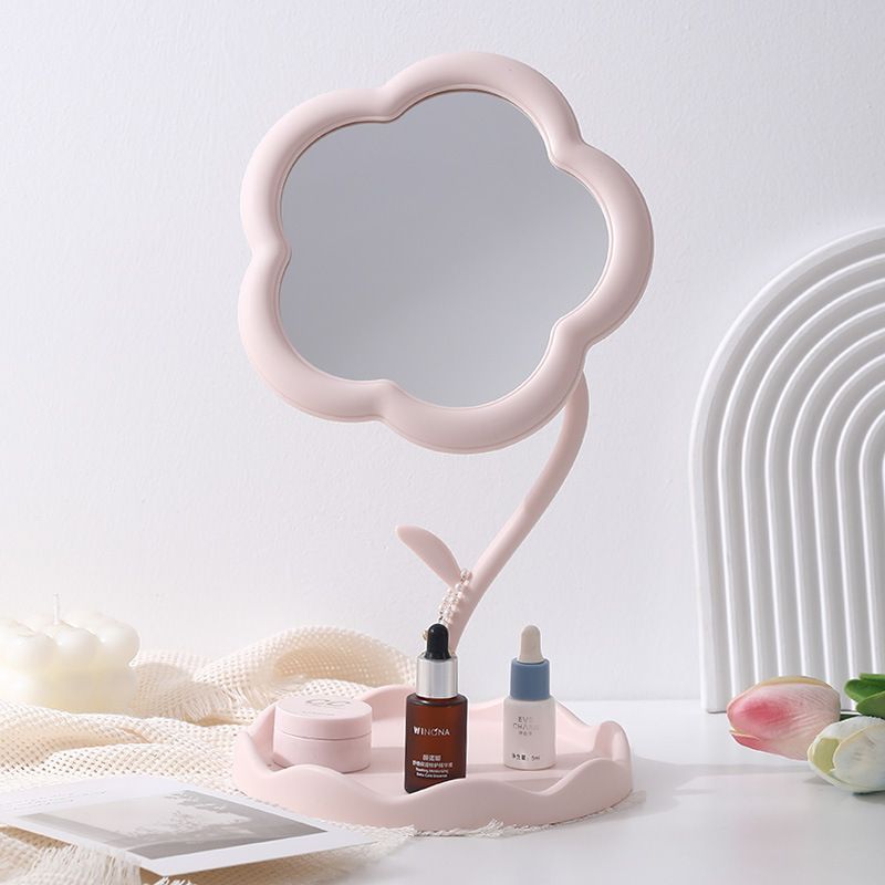 Flower-Shaped Makeup Mirror for Desk Vanity Mirror for Bedroom,Living Room and Minimal Spaces Room Decor Home Decorations