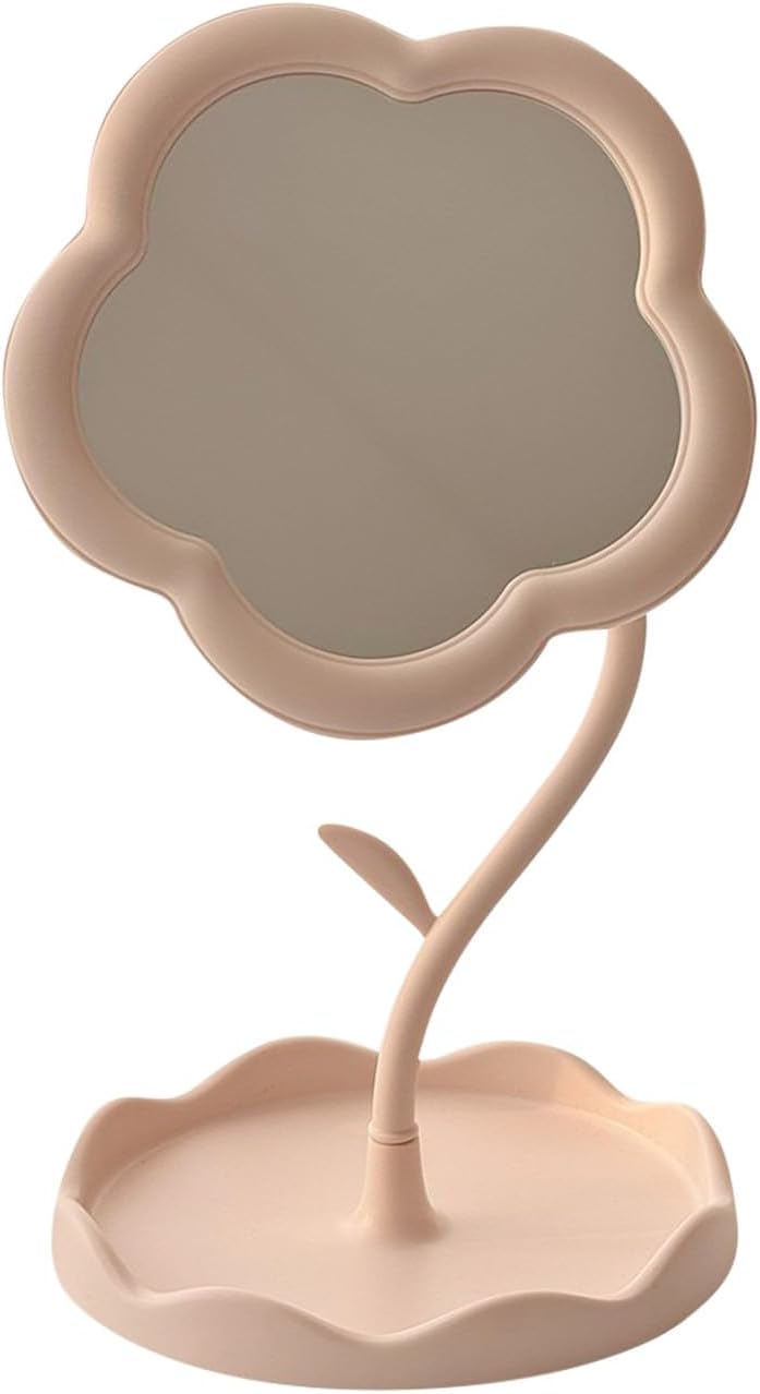 Flower-Shaped Makeup Mirror for Desk Vanity Mirror for Bedroom,Living Room and Minimal Spaces Room Decor Home Decorations
