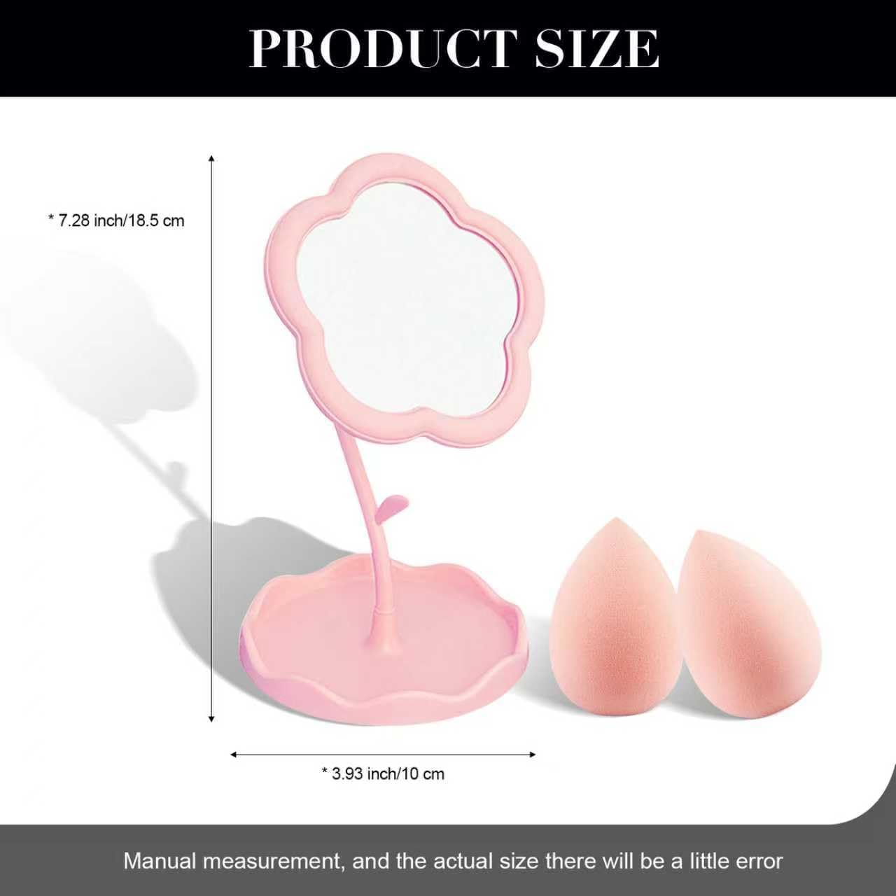 Flower-Shaped Makeup Mirror for Desk Vanity Mirror for Bedroom,Living Room and Minimal Spaces Room Decor Home Decorations