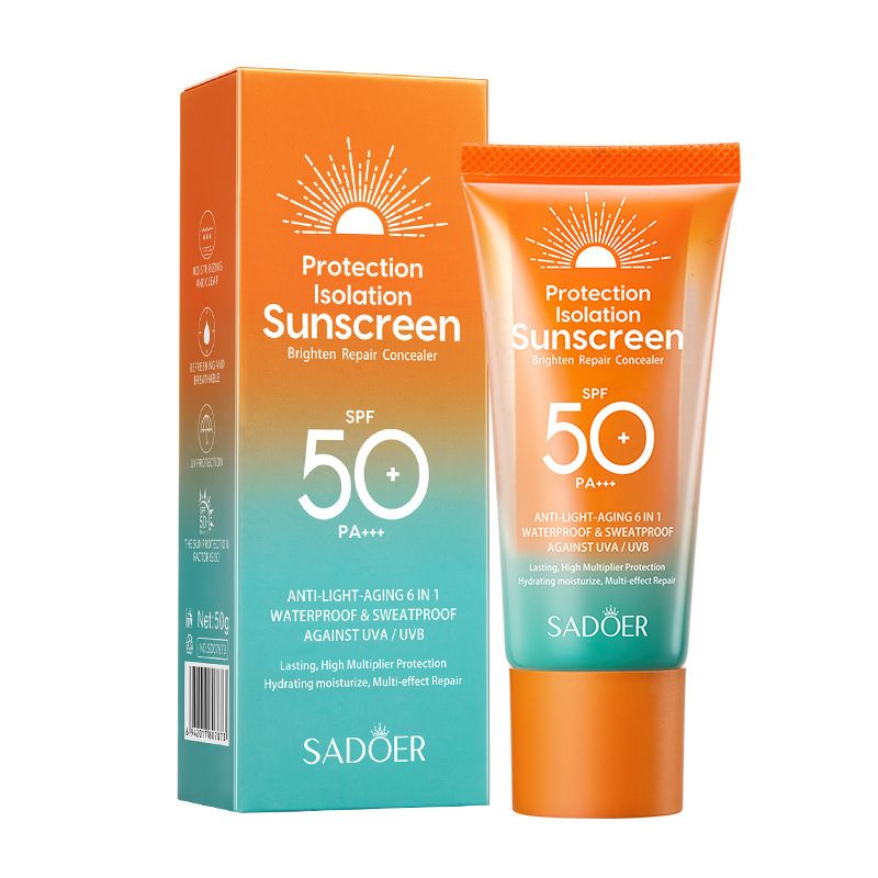 SADOER Sunscreen SPF 50 Face Sun Protective Cream Anti UVA/UVB Face Sun Cream Sun Secure Face and Body Sun Cream Moisturizing Sun Cream Sun Protection Milk 50g