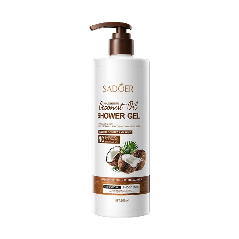 【Clearance Sale】SADOER Coconut Shampoo 500 ml with 100% Natural Coconut Oil for Hair Growth and Volume - Moisture - Extracts of Japanese Green Tea, Indian Gooseberry, and Rosemary