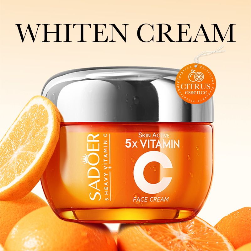 【Clearance Sale】SADOER Vitamin C Face Cream,Niacinamide & Hyaluronic Acid,Hydrating Moisturizer for Glowing Skin, Dark Spot Care, Protection 50g,Gift,Women