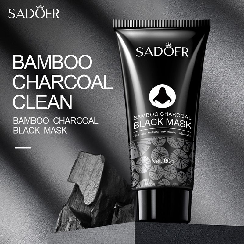SADOER Bamboo Charcoal Remove Blackhead Mascarillas Facial Face Mask Deep Cleansing Black Mask