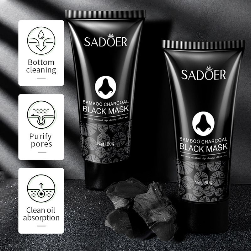 SADOER Bamboo Charcoal Remove Blackhead Mascarillas Facial Face Mask Deep Cleansing Black Mask