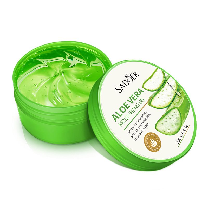 SADOER Gel for Face, Skin, Hair & Sunburn Relief, Made with 100% Pure Aloe Gel for All Skin Types,300g