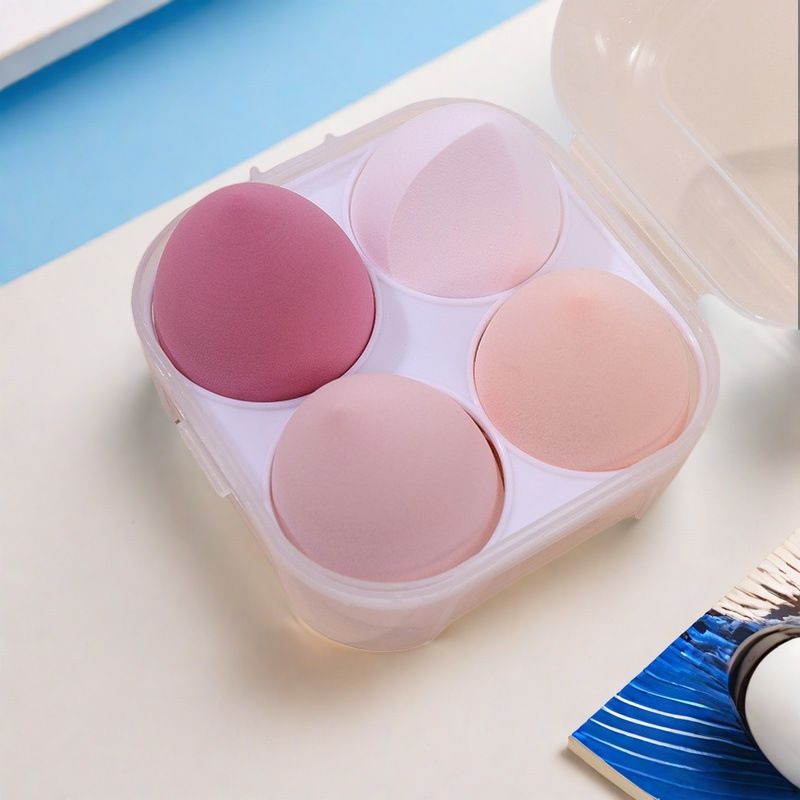 【Clearance Sale】4 Pcs Oval Synthetic Makeup Sponges Blender Set - Pink Beauty Sponge Foundation Blending Blender - Latex-Free, Dry/Wet Use - Cosmetic Makeup Accessories