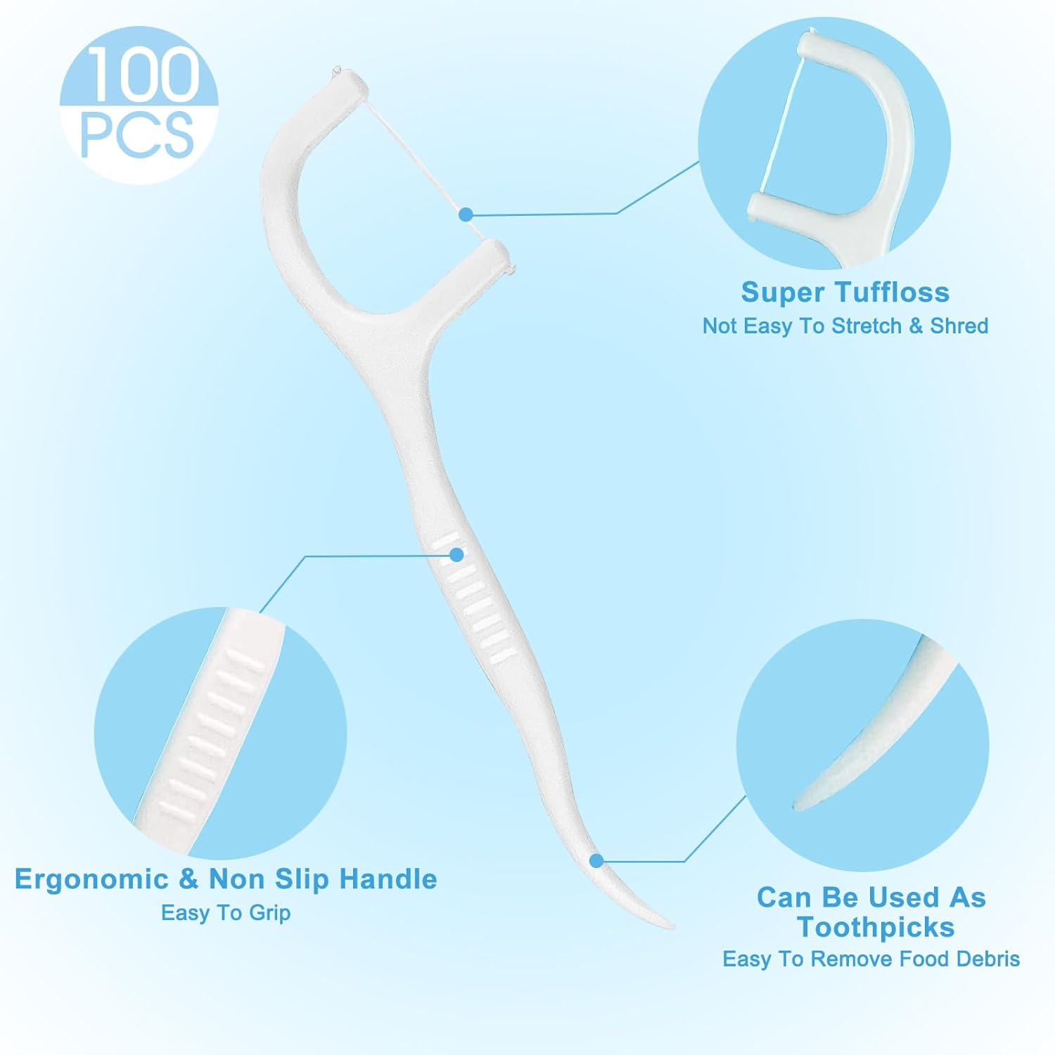 【Clearance Sale】Dental Floss Dispenser, 100Pcs Floss Pick Holder Automatic Floss Pick Boxes Reusable Flosser Organiser Case Clean Flossers Toothpicks Replacement Teeth Cleaning(100 pcs in Bag or Box)