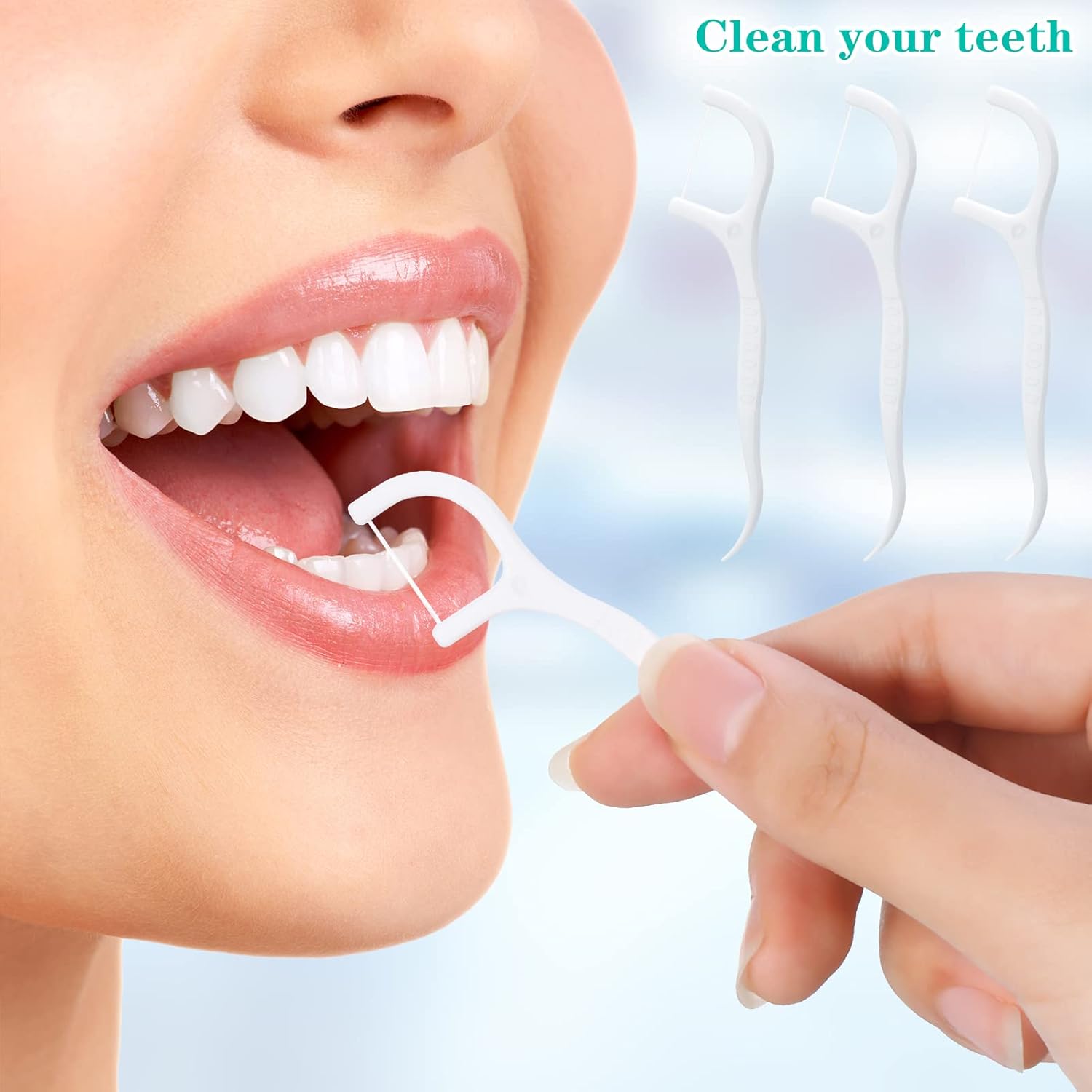 【Clearance Sale】Dental Floss Dispenser, 100Pcs Floss Pick Holder Automatic Floss Pick Boxes Reusable Flosser Organiser Case Clean Flossers Toothpicks Replacement Teeth Cleaning(100 pcs in Bag or Box)