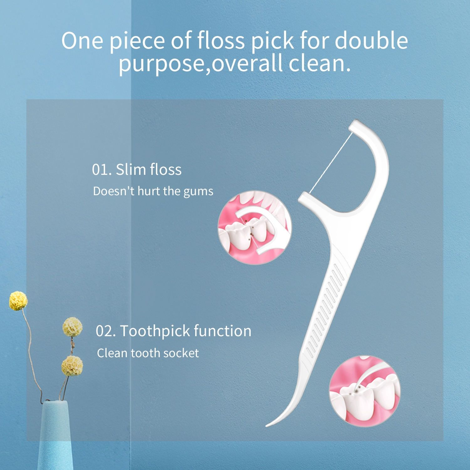 【Clearance Sale】Dental Floss Dispenser, 100Pcs Floss Pick Holder Automatic Floss Pick Boxes Reusable Flosser Organiser Case Clean Flossers Toothpicks Replacement Teeth Cleaning(100 pcs in Bag or Box)
