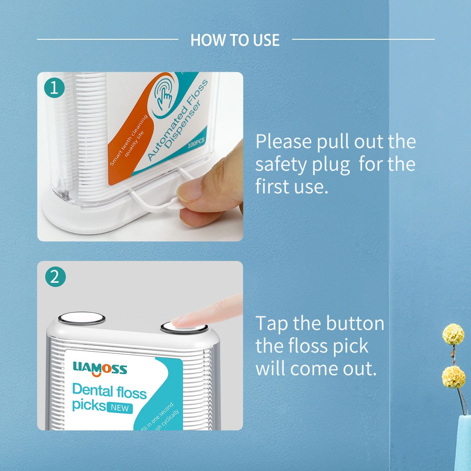 【Clearance Sale】Dental Floss Dispenser, 100Pcs Floss Pick Holder Automatic Floss Pick Boxes Reusable Flosser Organiser Case Clean Flossers Toothpicks Replacement Teeth Cleaning(100 pcs in Bag or Box)