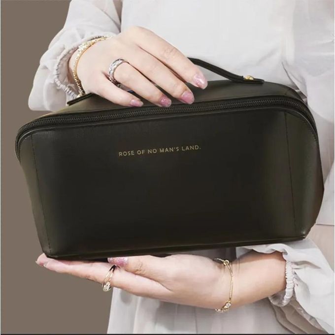 【Clearance Sale】Travel Makeup Bag,Large Capacity Cosmetic Bags For Women,Waterproof Portable Pouch Open Flat Toiletry Bag Make Up Organizer With Divider And Handle
