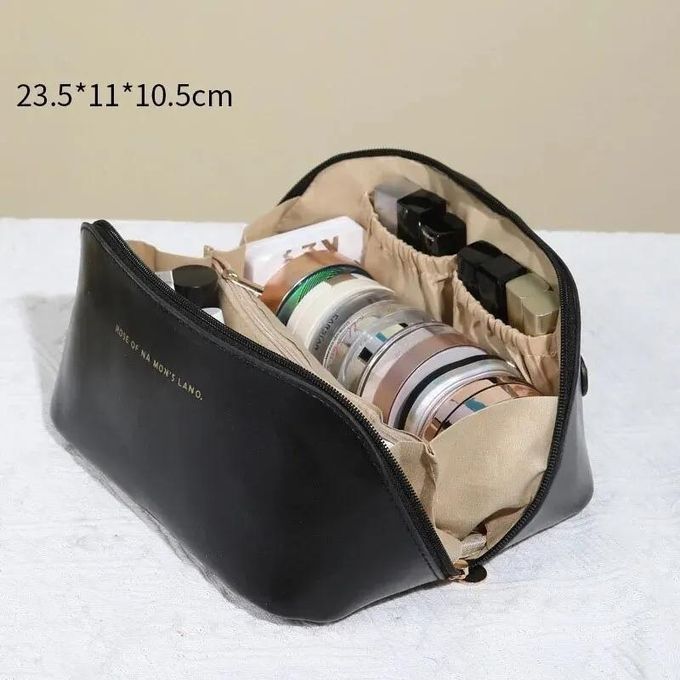 【Clearance Sale】Travel Makeup Bag,Large Capacity Cosmetic Bags For Women,Waterproof Portable Pouch Open Flat Toiletry Bag Make Up Organizer With Divider And Handle