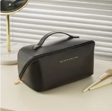 【Clearance Sale】Travel Makeup Bag,Large Capacity Cosmetic Bags For Women,Waterproof Portable Pouch Open Flat Toiletry Bag Make Up Organizer With Divider And Handle