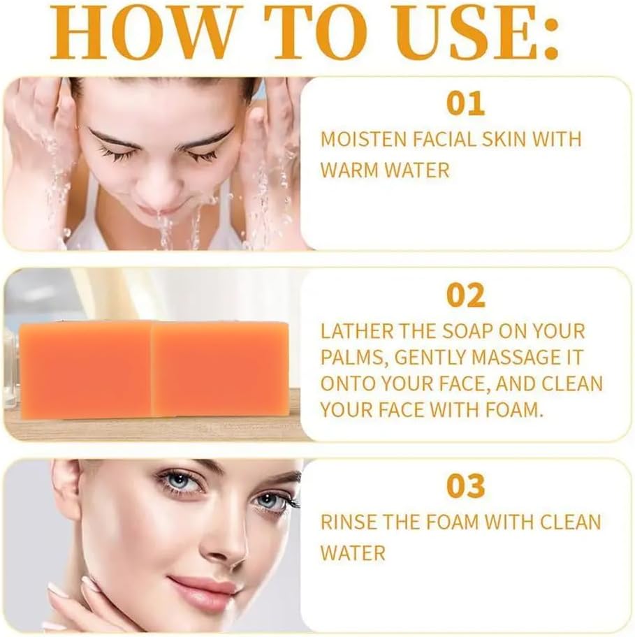 Kojic Acid Skin Brightening Soap 3Pcs * 65g, Facial Soap, Solid Soap Bar For Effectively Removing Acne Spots, And Used For Deeply Cleaning Face And Body Skin