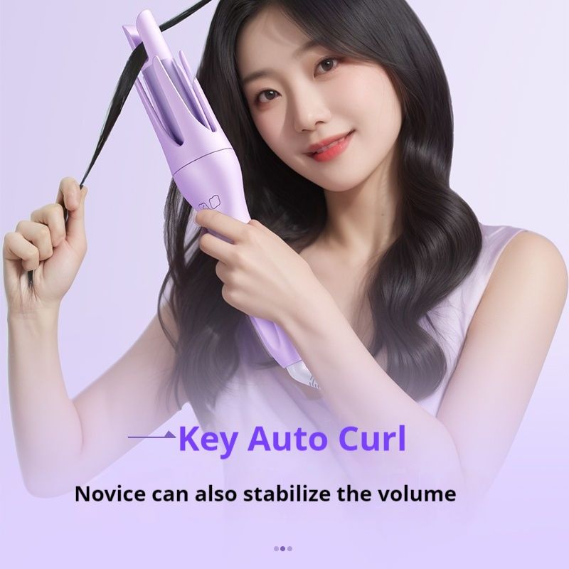 【Clearance Sale】28mm Rotating Curling Iron for Effortless Waves and Beach Curls, Auto Hair Curler with  3 Temperature, Fast Heating for Hair Styling
