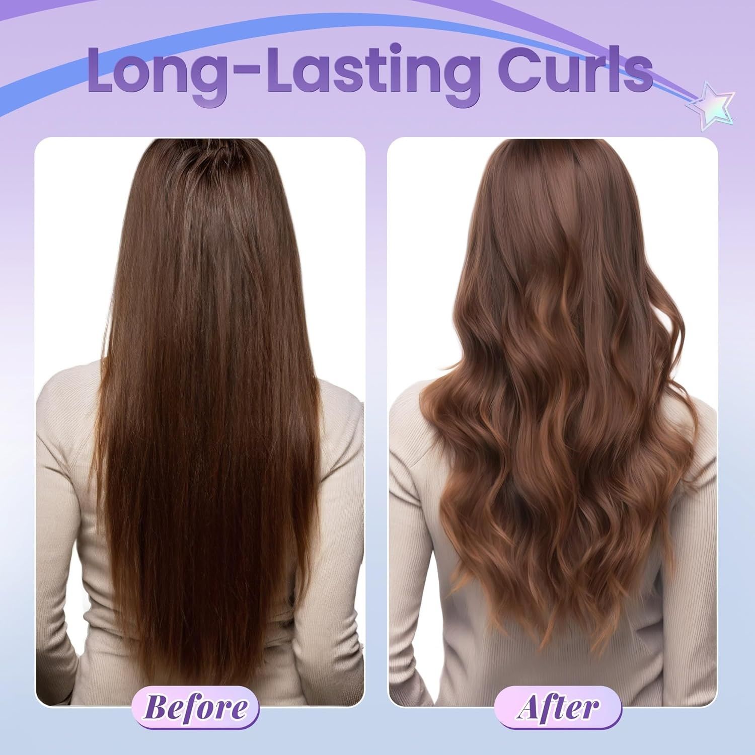 【Clearance Sale】28mm Rotating Curling Iron for Effortless Waves and Beach Curls, Auto Hair Curler with  3 Temperature, Fast Heating for Hair Styling